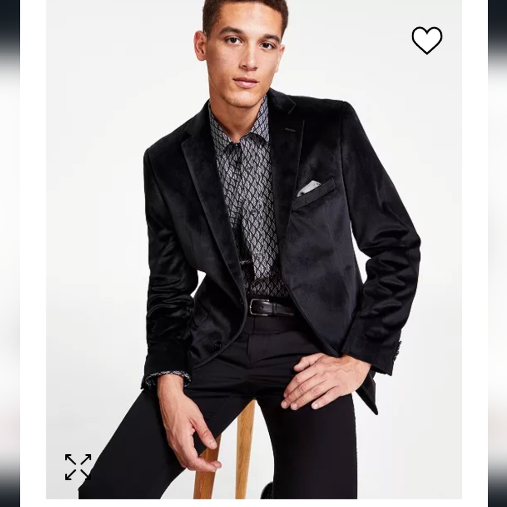 LINEA UMO black cotton velvet blazer - Picture 1 of 16